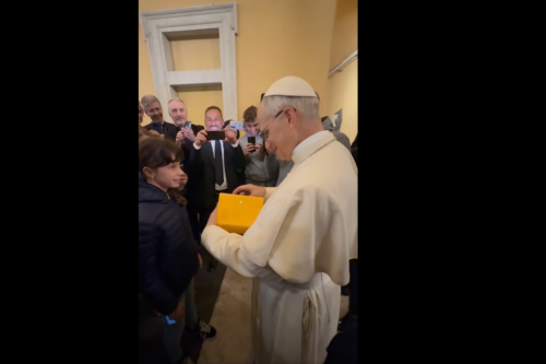 "Ki kell próbálnom az új aláírásomat" - egy kislány Bibliáját írta alá először XIV. Leó pápa - VIDEÓ!